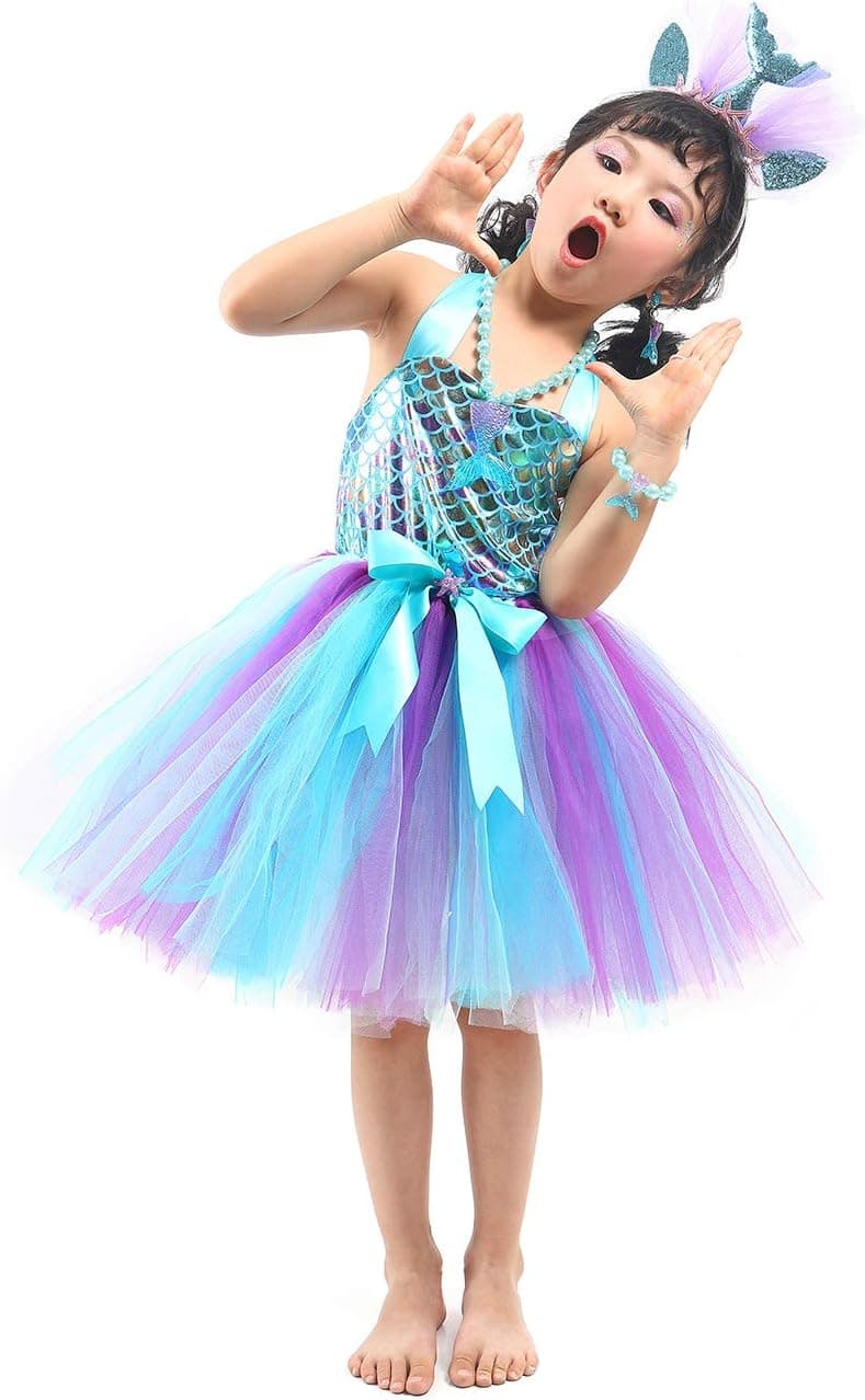 תחפושת בת הים הקטנה קיצית עם סרט ראש לפורים – גילאים 1-10 - תמונה 4