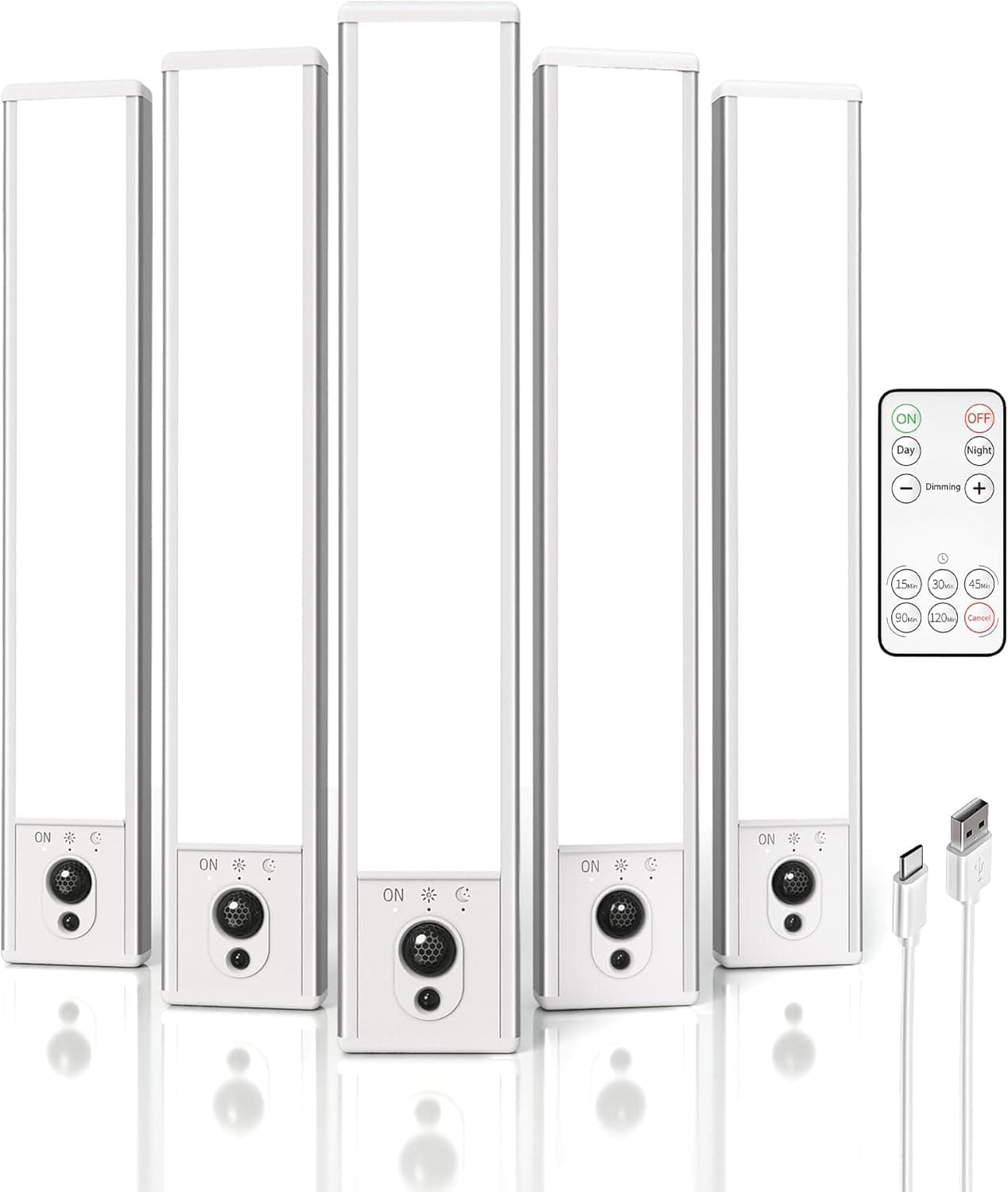 5 יח' תאורת לד נטענת עם חיישן תנועה - תמונה 2