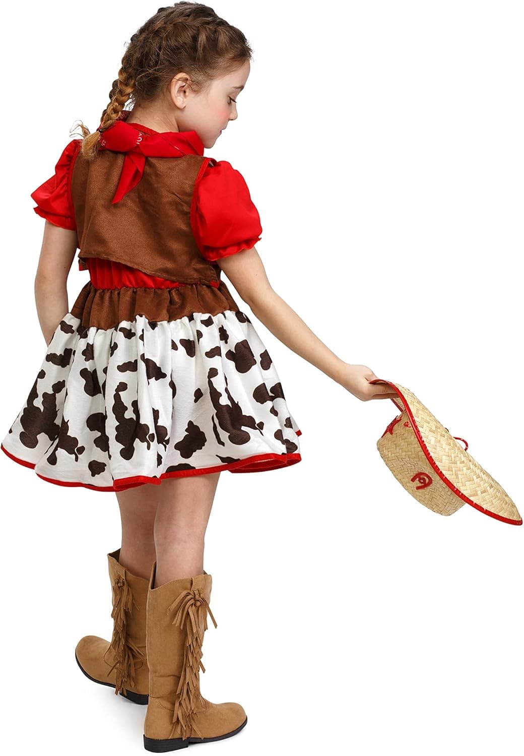 תחפושת בוקרת של אמריקה לילדים – לבוש המערב הפרוע לבנות - תמונה 3
