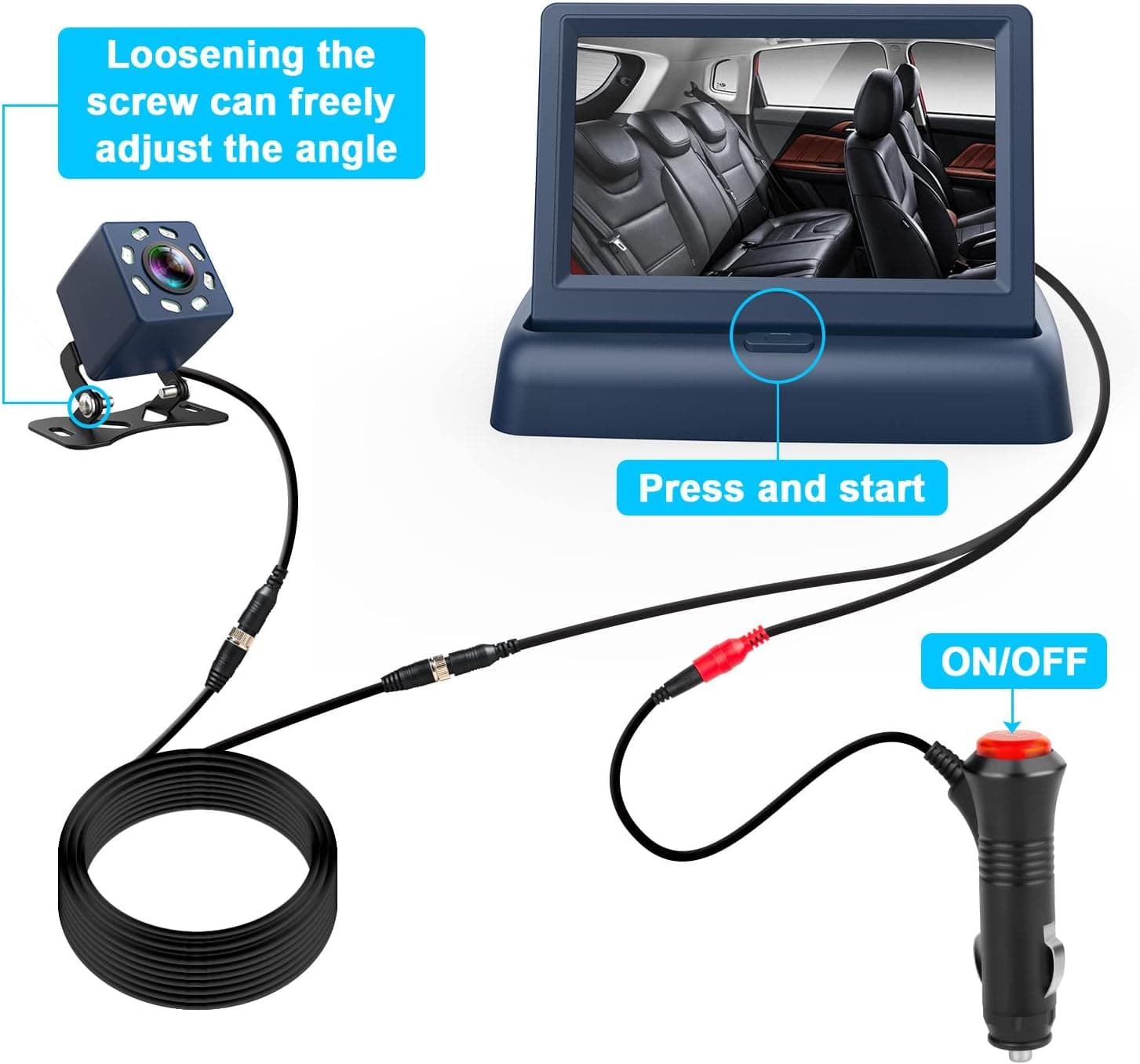 מצלמת דרך להשגחה על תינוק ברכב SHYNERK - תמונה 5