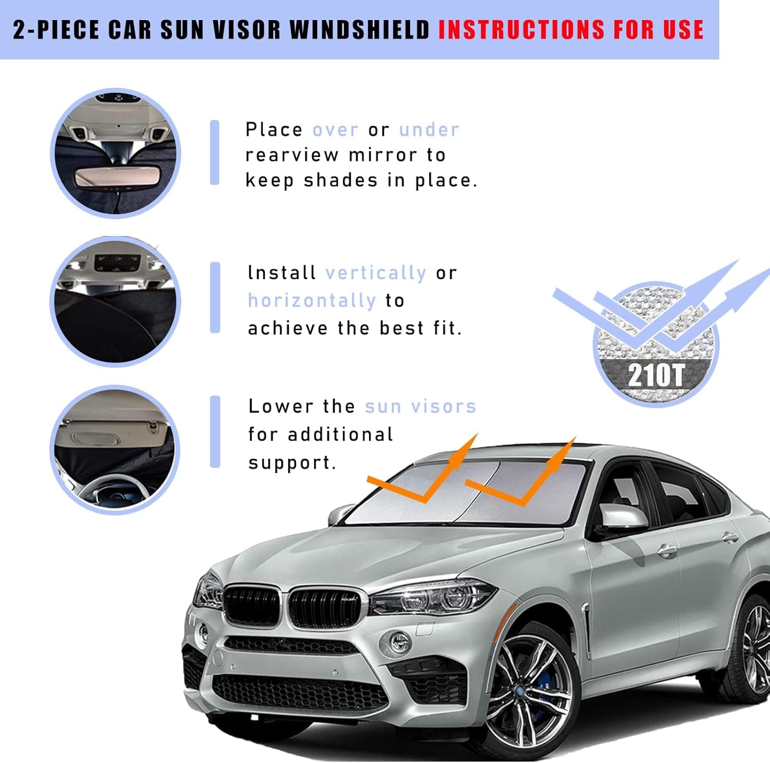 מגן שמש לרכב לשמשה קדמית מבית Ziciner - תמונה 5