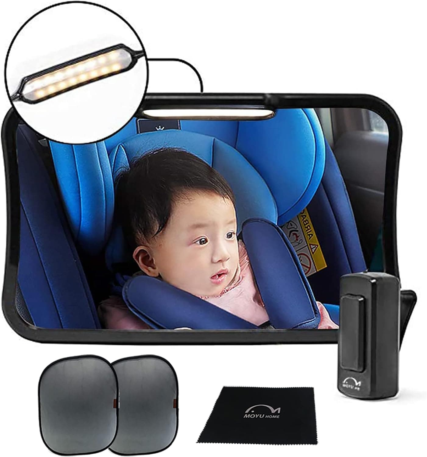 מראה לתינוק לרכב עם תאורה מבית Moyu Home - תמונה 2