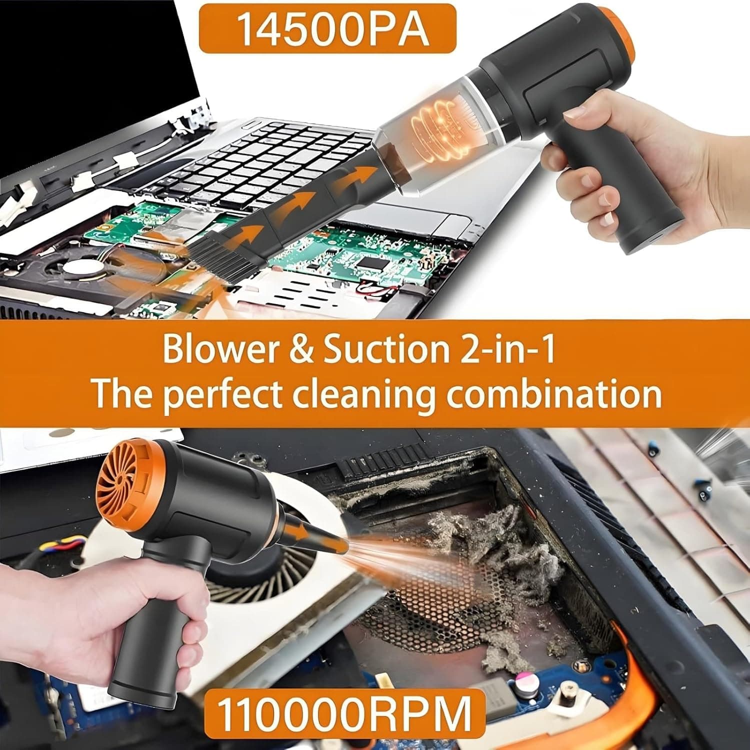 מיני שואב אבק מתאים למקלדת / מחשב / רכב - תמונה 4