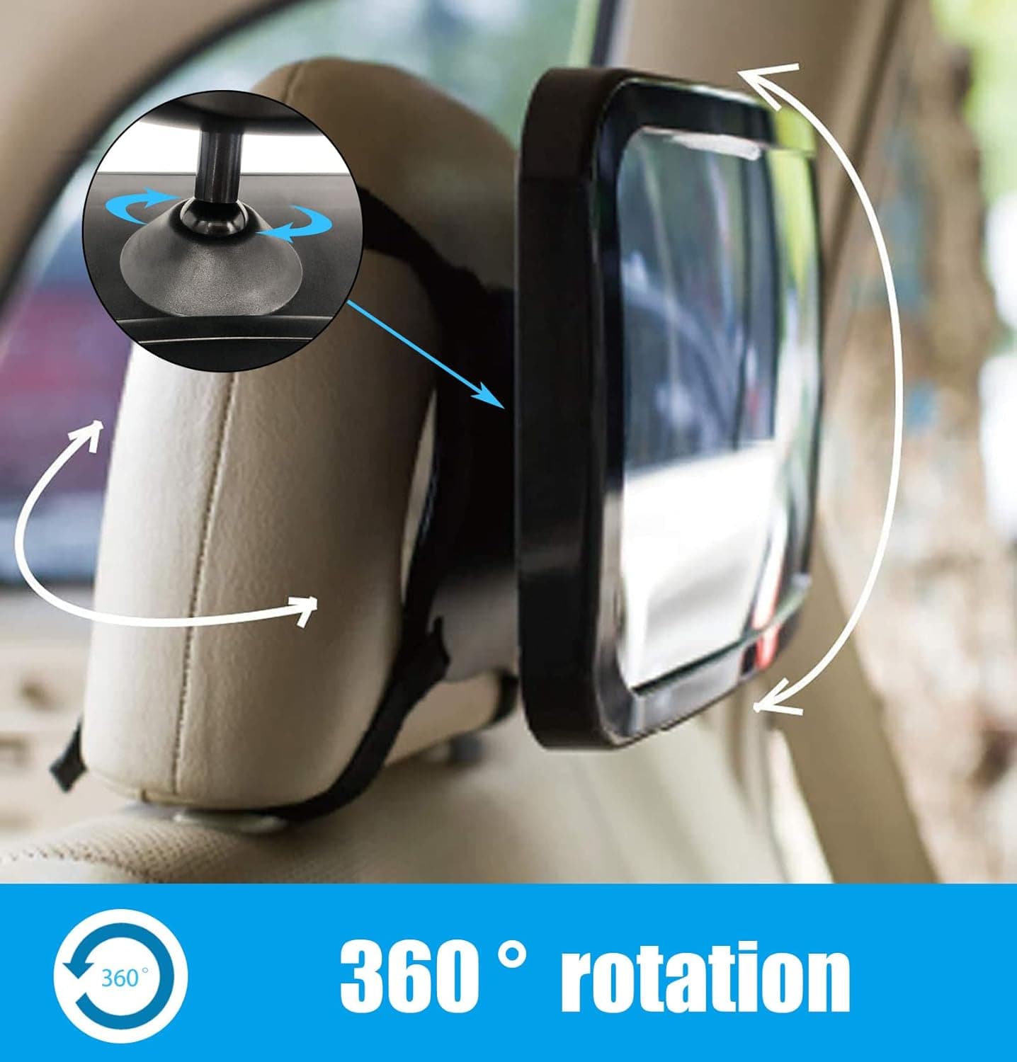 מראה לתינוק לרכב עם תאורה מבית Moyu Home - תמונה 5