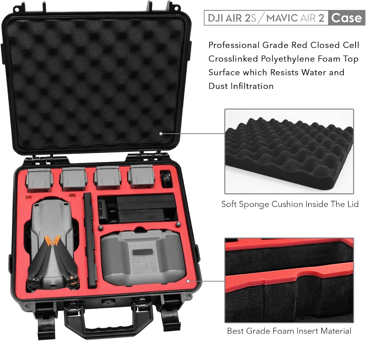 נרתיק נשיאה קשיח עמיד למים עבור DJI Mavic Air 2 / Air 2S - תמונה 3