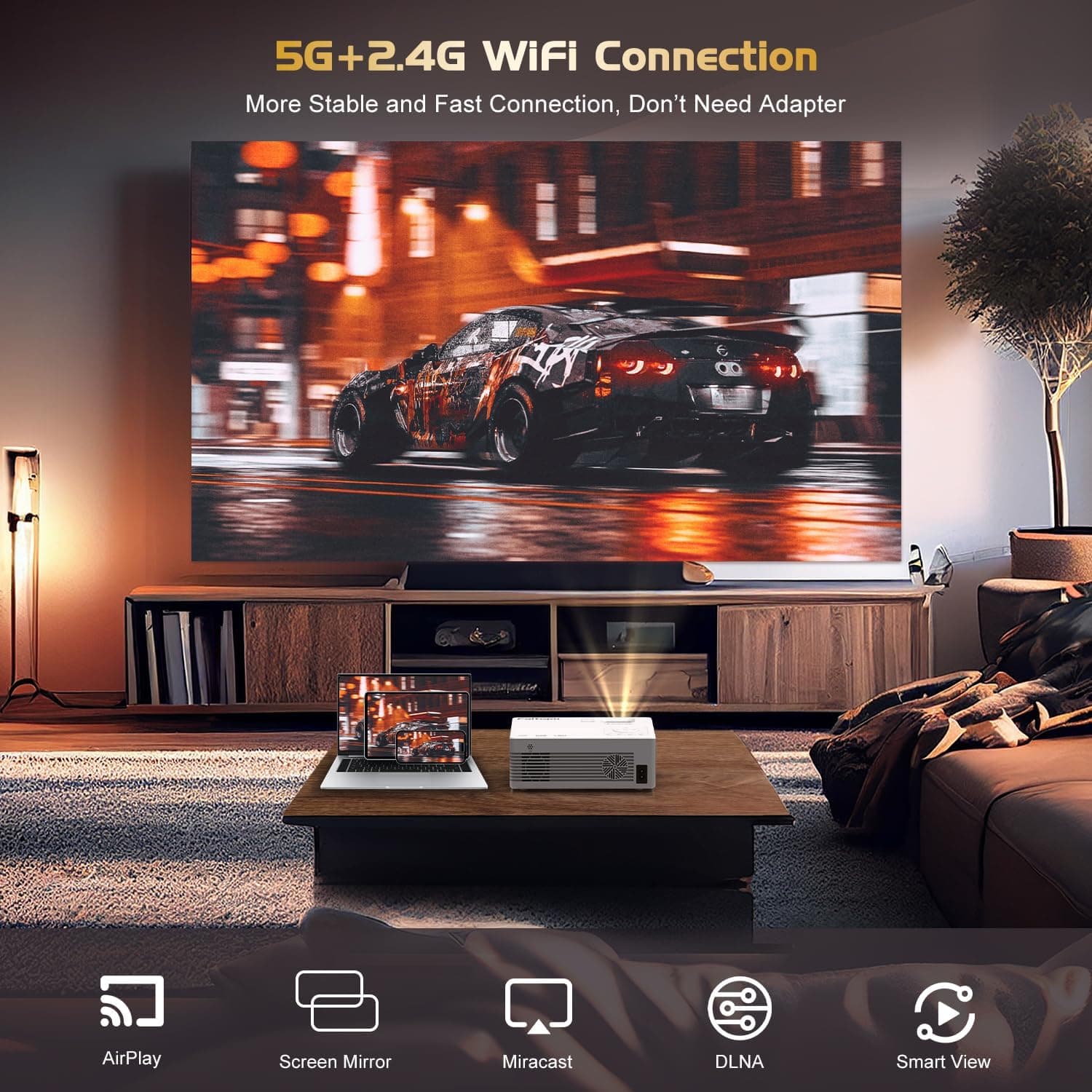 מקרן 4K עם Wifi 5G וBluetooth מבית FALTOPU - תמונה 4