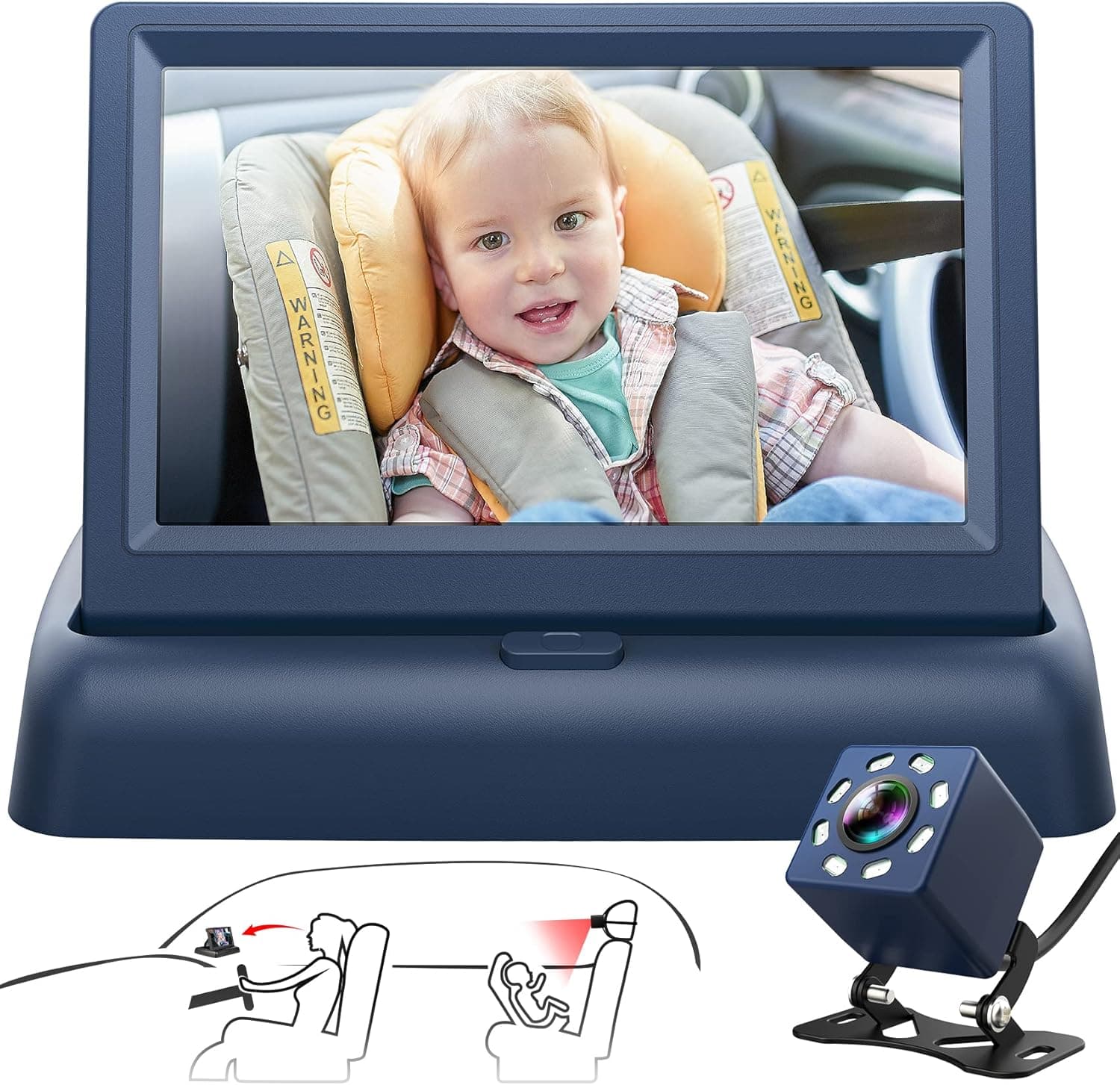 מצלמת דרך להשגחה על תינוק ברכב SHYNERK - תמונה 2