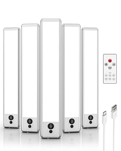 5 יח' תאורת לד נטענת עם חיישן תנועה