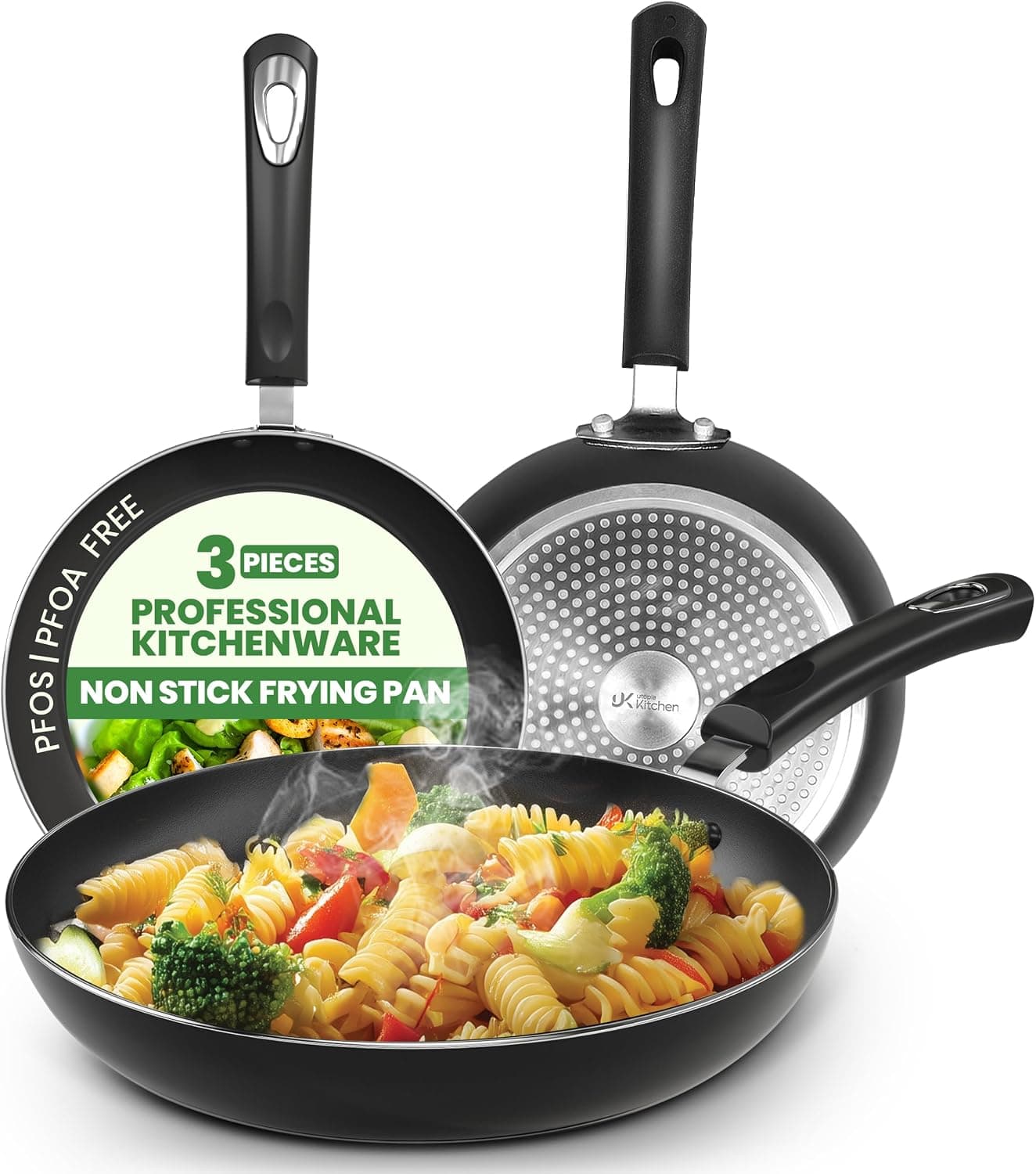 סט 3 מחבתות נון סטיק מבית Utopia Kitchen